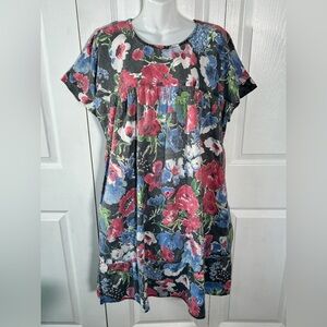 Vintage Metropolitan Patio Dress Floral Hawaiian Muumuu House Gown with Pockets